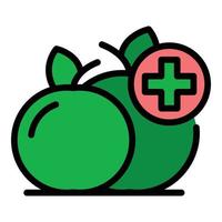 Medical vitamin fruits icon color outline vector