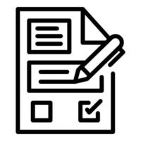 vector de contorno de icono de formulario de escritura. formulario de usuario en línea