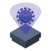 Virus hologram icon isometric vector. Digital projection vector