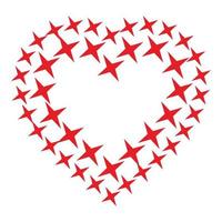 Star heart icon, simple style vector