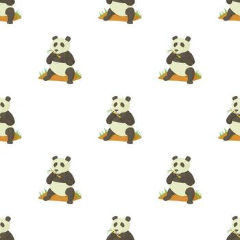 panda, patrón, seamless, vector