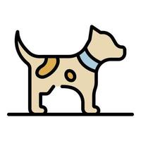 Puppy dog icon color outline vector