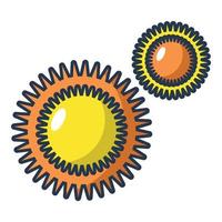 Round bacteria icon, cartoon style vector