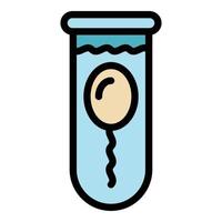 Sperm in test tube icon color outline vector