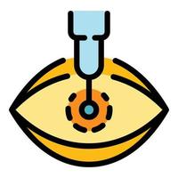 Optometry laser procedure icon color outline vector