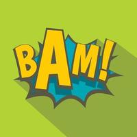 BAM, comic book explosion icon, flat style vector