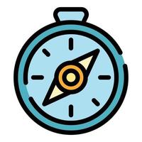 Travel compass icon color outline vector