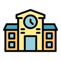 Cathedral building icon color outline vector