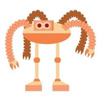 Robot octopus icon, cartoon style vector