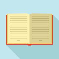 Opened book icon, flat style vector