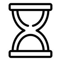 vector de contorno de icono de reloj de arena. Duración de tiempo