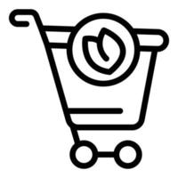 Eco shop cart icon outline vector. Food diet vector