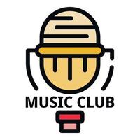 Music club icon color outline vector