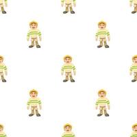 Standing firefighter pattern seamless vector