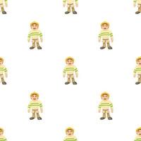 Standing firefighter pattern seamless vector