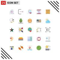 25 iconos creativos signos y símbolos modernos del calendario invitan al matraz tarjeta femenina elementos de diseño vectorial editables vector