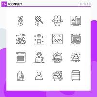 16 Creative Icons Modern Signs and Symbols of fashion beauty medical lifecycle city Editable Vector Design Elements