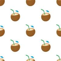 Coconut cocktail pattern seamless vector