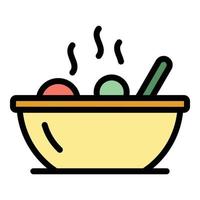 Food bowl icon color outline vector