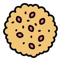 Round cracker icon color outline vector