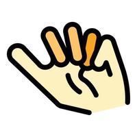 Hand gesture kid icon color outline vector