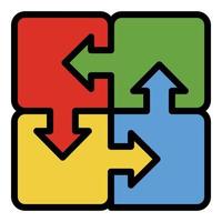 Arrow puzzle icon color outline vector