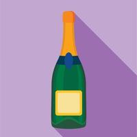 Champagne bottle icon, flat style vector