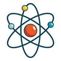Atom icon, cartoon style vector