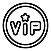 Vip reward coin icon outline vector. Customer program vector