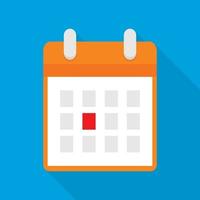 Calendar icon, flat style vector