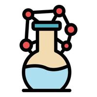Flask hormones icon color outline vector
