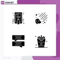 User Interface Pack of Basic Solid Glyphs of hand message gesture space eat Editable Vector Design Elements