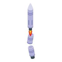 Digital rocket icon isometric vector. Launch startup vector