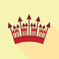 Crown of arrows icon, flat style vector