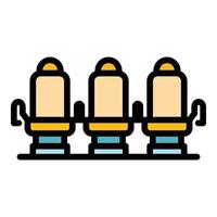 Plane seats icon color outline vector