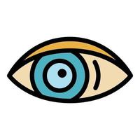 Human eye icon color outline vector