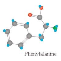 fenilalanina 3d molécula química ciencia vector