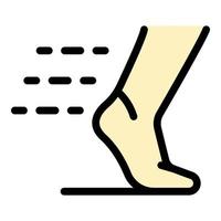 Running foot icon color outline vector