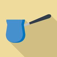 Coffee saucepan icon, flat style vector