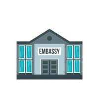 Embassy icon, flat style vector