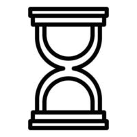 vector de contorno de icono de tiempo de reloj de arena. reloj mapa