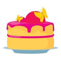 Cake for princess icon, cartoon style vector