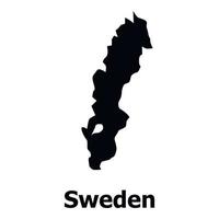 Sweden map icon, simple style vector