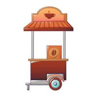 Coffee street shop icon, cartoon style vector