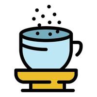 Powder tea cup icon color outline vector