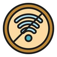 no hay vector de contorno de color de icono de wifi