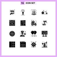 16 iconos creativos signos y símbolos modernos de web internet cake infant baby elementos de diseño vectorial editables vector