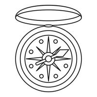 Compass icon, outline style vector