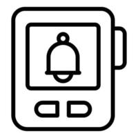 Car alarm bell icon outline vector. Door control vector