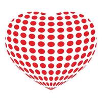 Dotted abstract heart icon, simple style vector